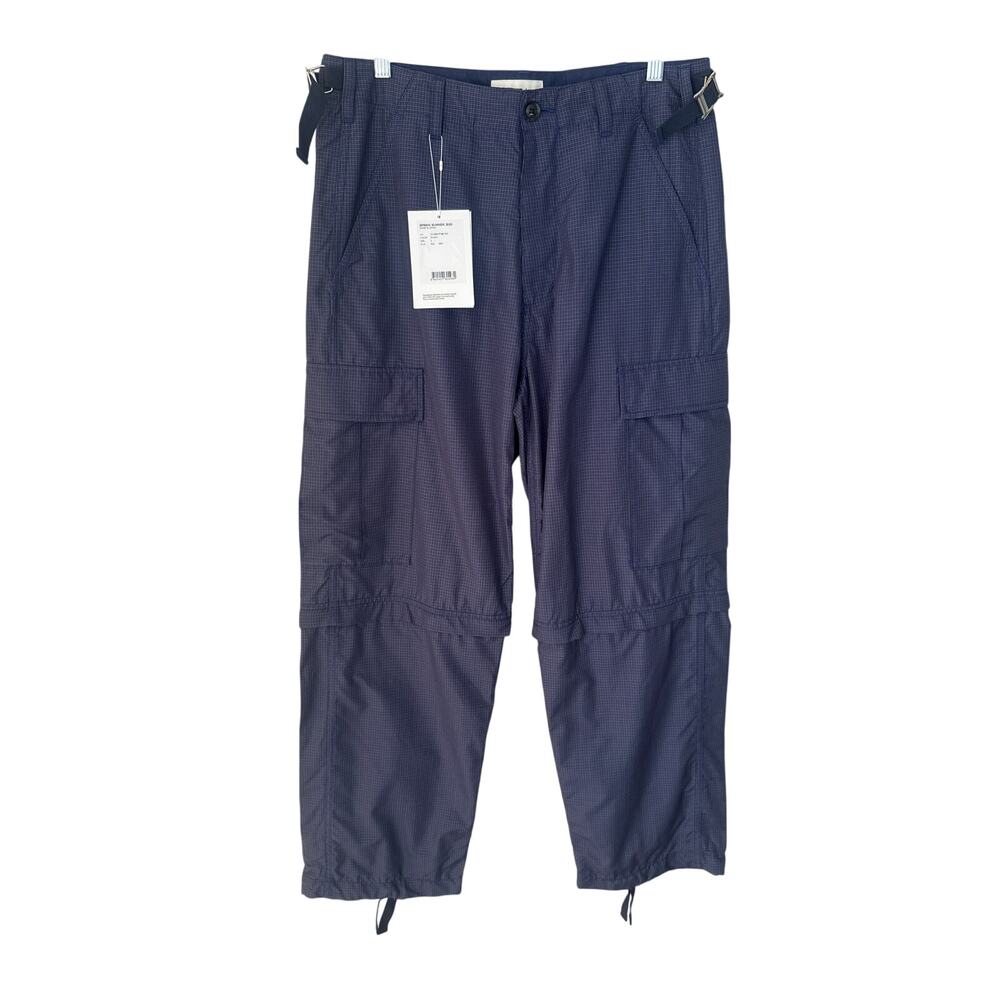 Vowels Silk Checkered Convertible Cargo Pants NWT Size 2 Japan Medium